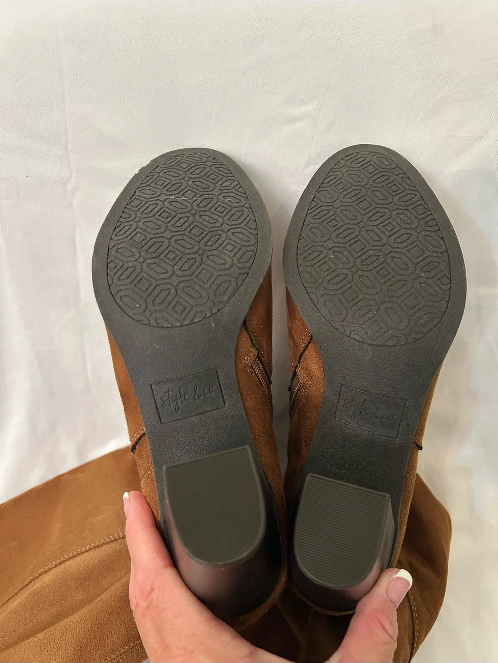 NWT Style & Co. Suede Boots in Brown Size 8